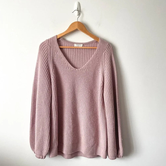 Aritzia Babaton Valadon Balloon Sleeve 100% Wool Knit Sweater Mauve Size  Small - Picture 2 of 7